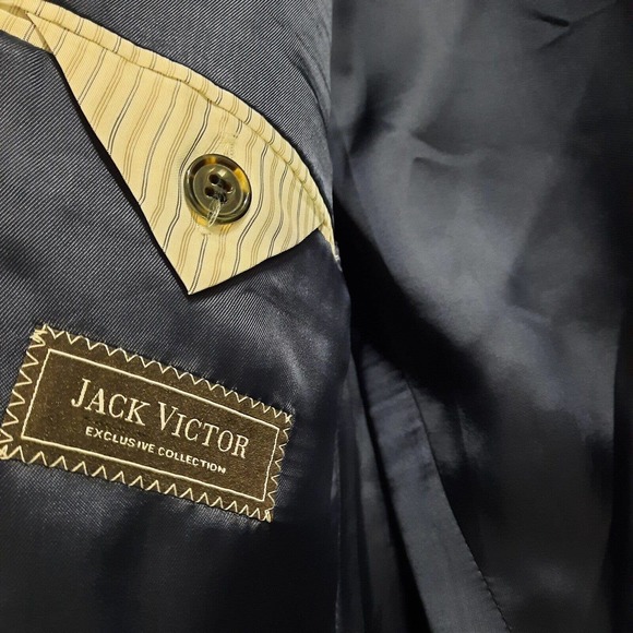 Jack Victor Suit Blazer Sport Coat Jacket Mens Size 44R Gray 100% Wool - Picture 4 of 8